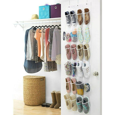 Over the Door Shoe Organizer Rack Hanging Storage Holder Hanger Bag Closet 24