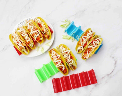 4-Piece Wave Shape Taco Holder Set - Durable Hard Rack Stand for Mexican Cooking