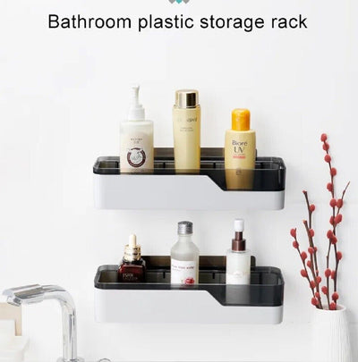 Wall-Mounted Corner Shower Caddy-Adhesive Bathroom Storage Organizer Shelf Rack