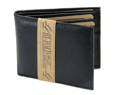 New Mens Bifold Genuine Leather Wallet Multi Credit Card ID License Slim Black