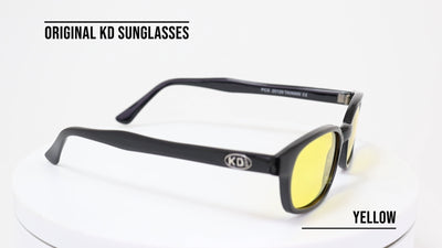 Biker Sunglasses Black Frame Yellow 20112 with Free Pouch