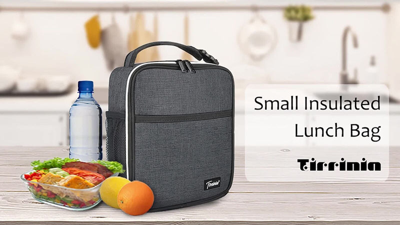 Insulated Lunch Bag Adult Lunch Box for Work School Men Women Kids Leakproof Black