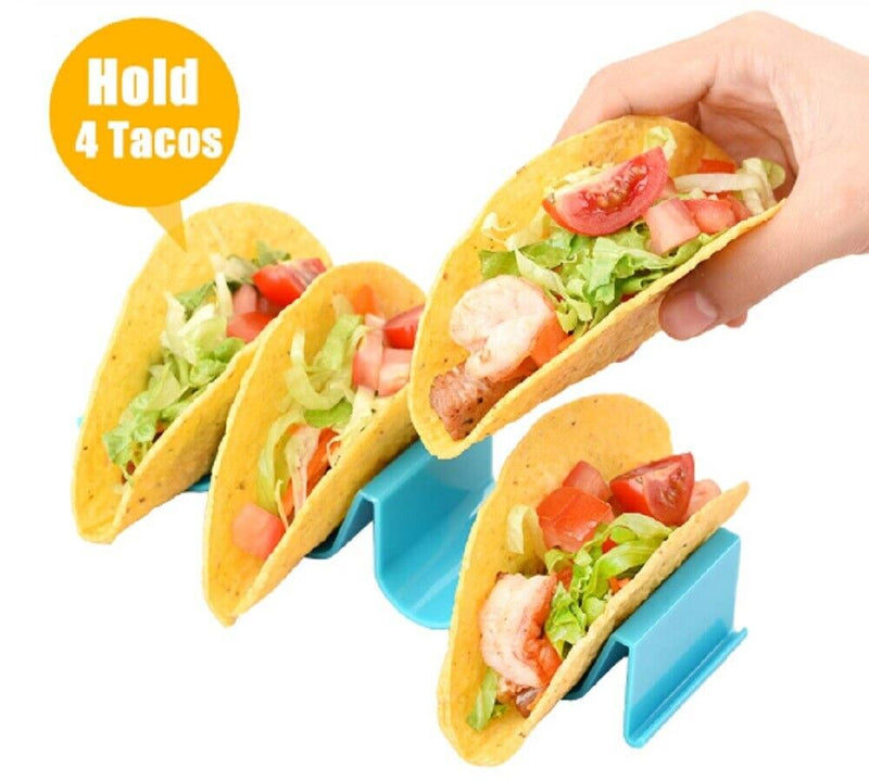 4-Piece Wave Shape Taco Holder Set - Durable Hard Rack Stand for Mexican Cooking