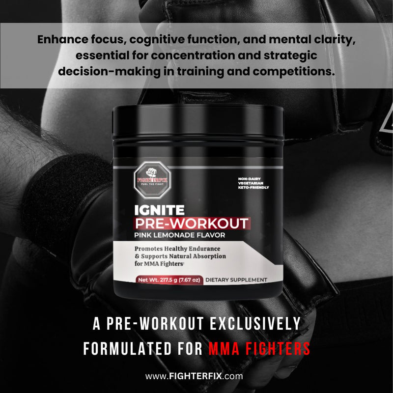 FighterFix Pre-Workout Supplement for Energy Focus Endurance Mixed Martial Arts