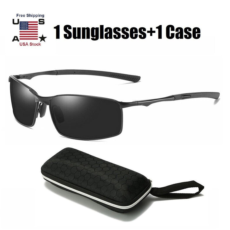 2 × Polarized Photochromic Sunglasses Men Summer Driving Transition Lens Glasses