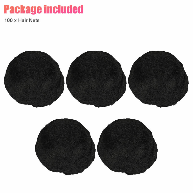 100X Invisible Black Hair Nets Elastic Edge Mesh Hairnet Stretch Cover Mesh Bun