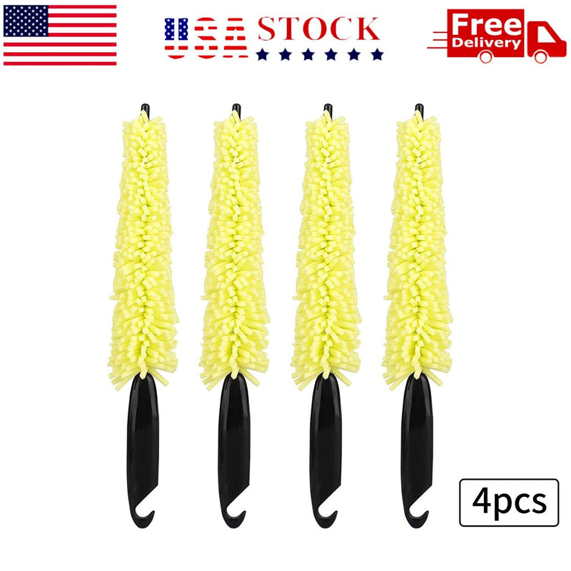 4 PCS Car Detailing Cleaning Brush Tire Rim Washing Scrub Wheel Cleaner Tool Kit