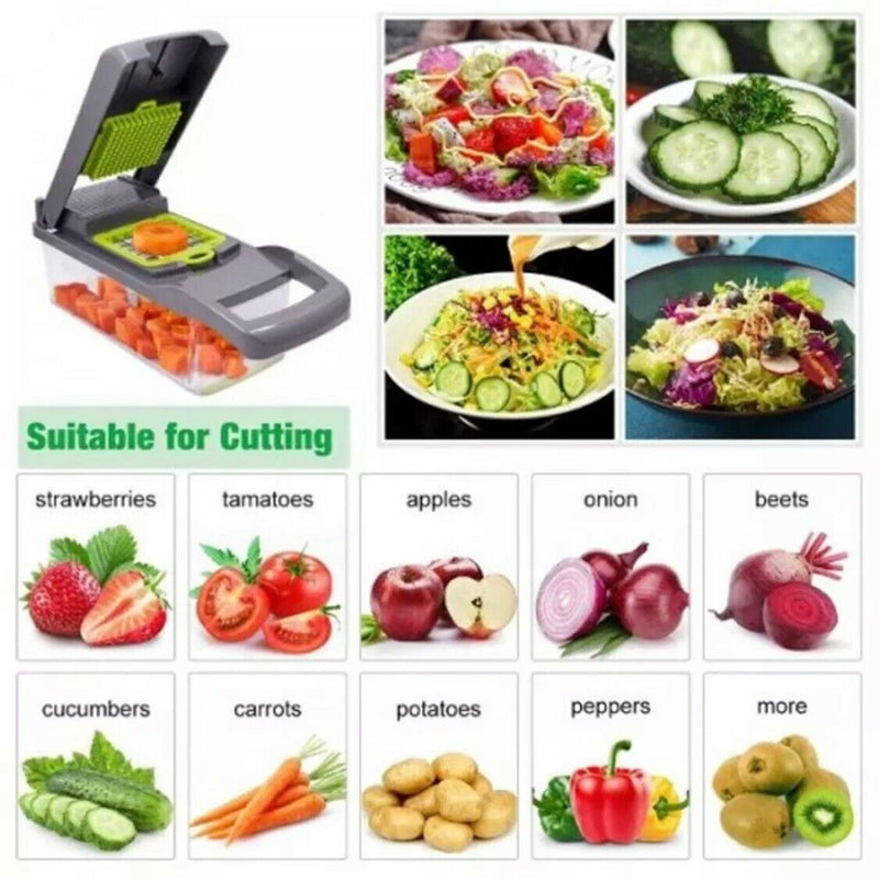 15-In-1 Vegetable Fruit Chopper Cutter Food Onion Veggie Dicer Slicer Kitchen US