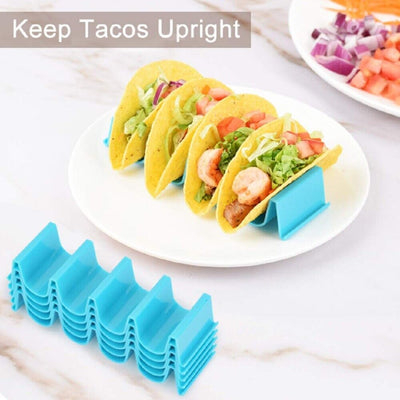 4-Piece Wave Shape Taco Holder Set - Durable Hard Rack Stand for Mexican Cooking