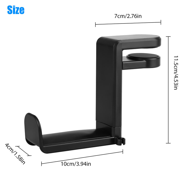 360° Gaming Headphone Hanger Display Stand Holder Hook under Desk Headset Mount