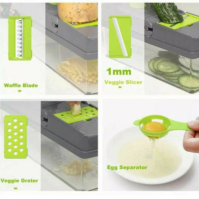 15-In-1 Vegetable Fruit Chopper Cutter Food Onion Veggie Dicer Slicer Kitchen US