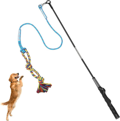 Flirt Pole for Dogs Detachable Dog Teaser Wand for Dogs Chase and Tug of War New