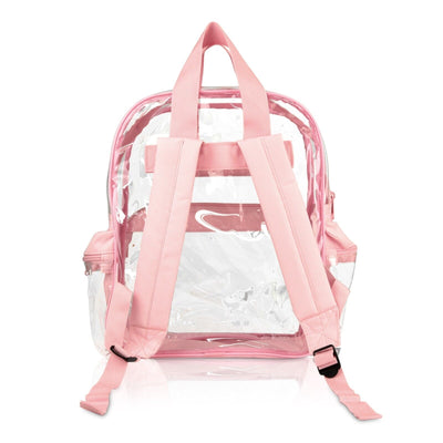 Clear Backpack School Bag See through in Light Pink