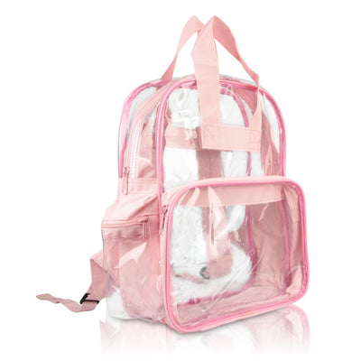 Clear Backpack School Bag See through in Light Pink