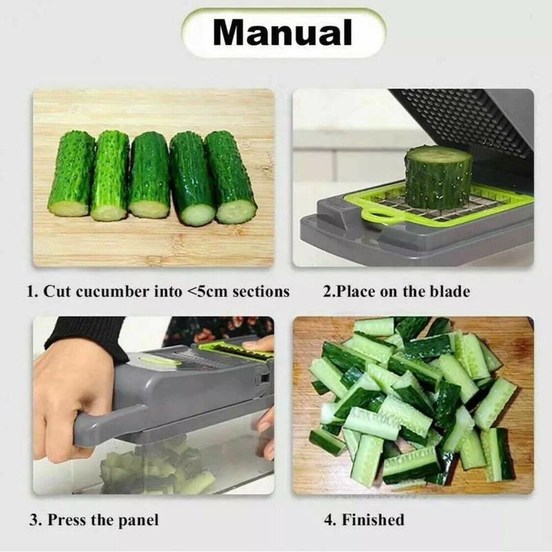 15-In-1 Vegetable Fruit Chopper Cutter Food Onion Veggie Dicer Slicer Kitchen US