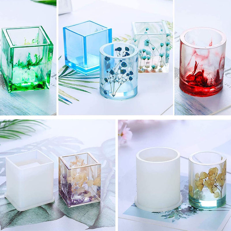 Silicone Resin Molds Epoxy Casting Art Coaster Cup Pen Candle Ashtray Bowl Mat