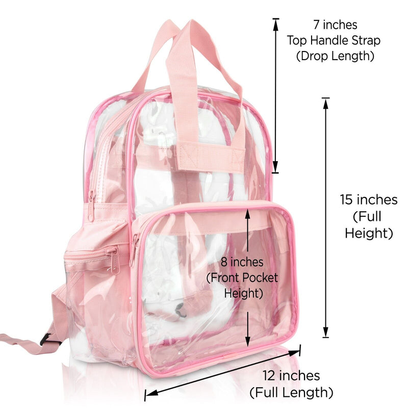 Clear Backpack School Bag See through in Light Pink