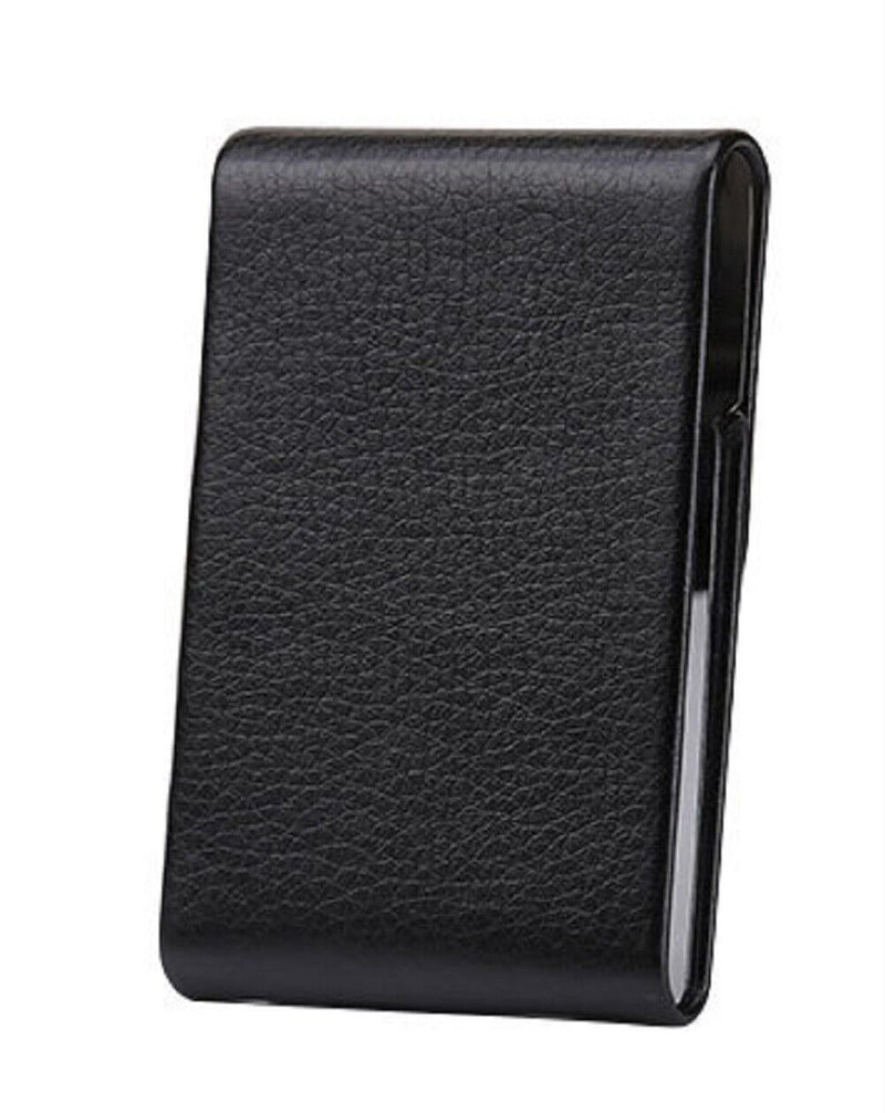 Metal PU Leather Pocket Card Holder - Slim Business ID Credit Card Case Wallet