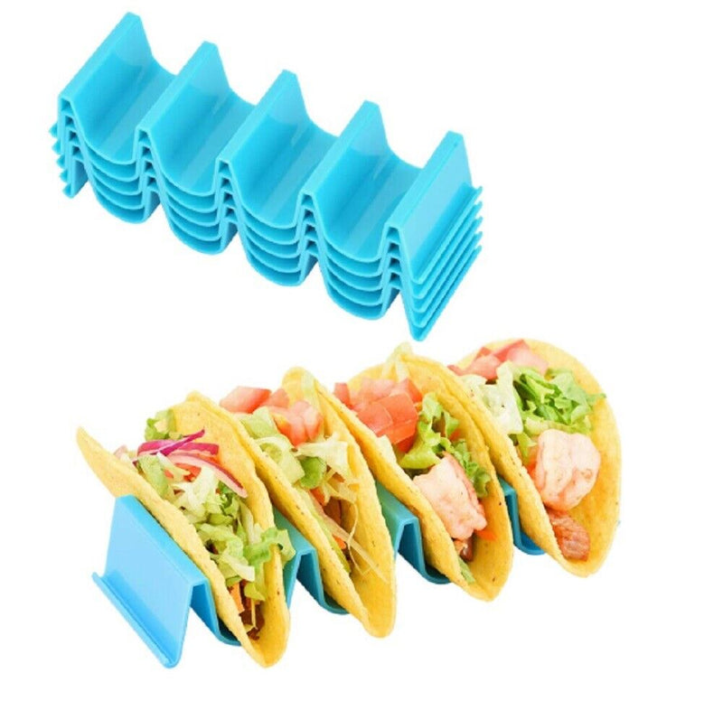 4-Piece Wave Shape Taco Holder Set - Durable Hard Rack Stand for Mexican Cooking