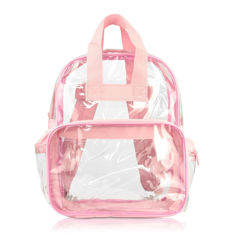 Clear Backpack School Bag See through in Light Pink