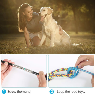 Flirt Pole for Dogs Detachable Dog Teaser Wand for Dogs Chase and Tug of War New