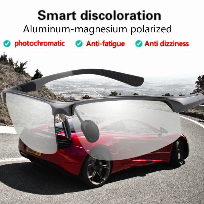 2 × Polarized Photochromic Sunglasses Men Summer Driving Transition Lens Glasses