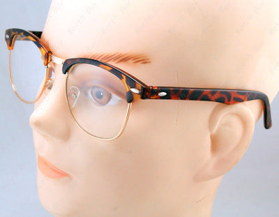 New Clear Lens Fashion Glasses Retro Horn Rim Nerd Mens Womens Demi Brown Frame