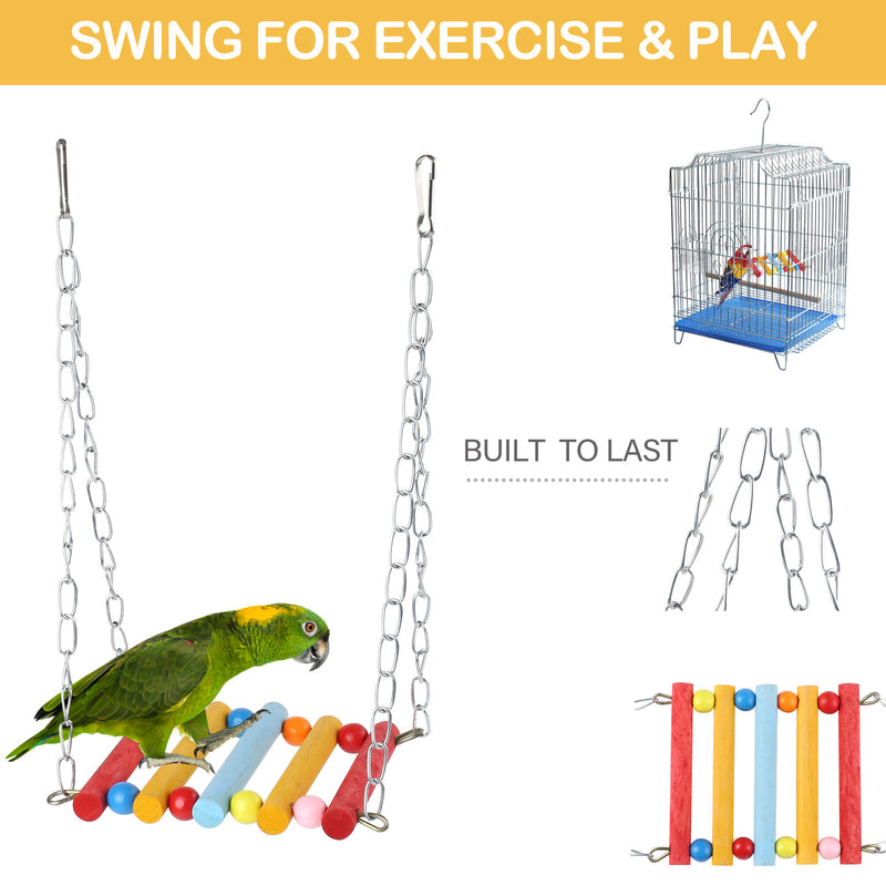 Pet Bird Parrot Swing Bell Parakeet Budgie Cockatiel Cage Hammock Hanging Toys