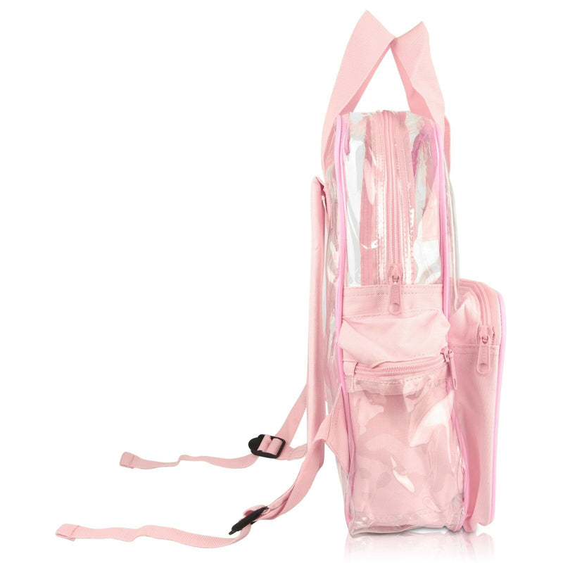 Clear Backpack School Bag See through in Light Pink