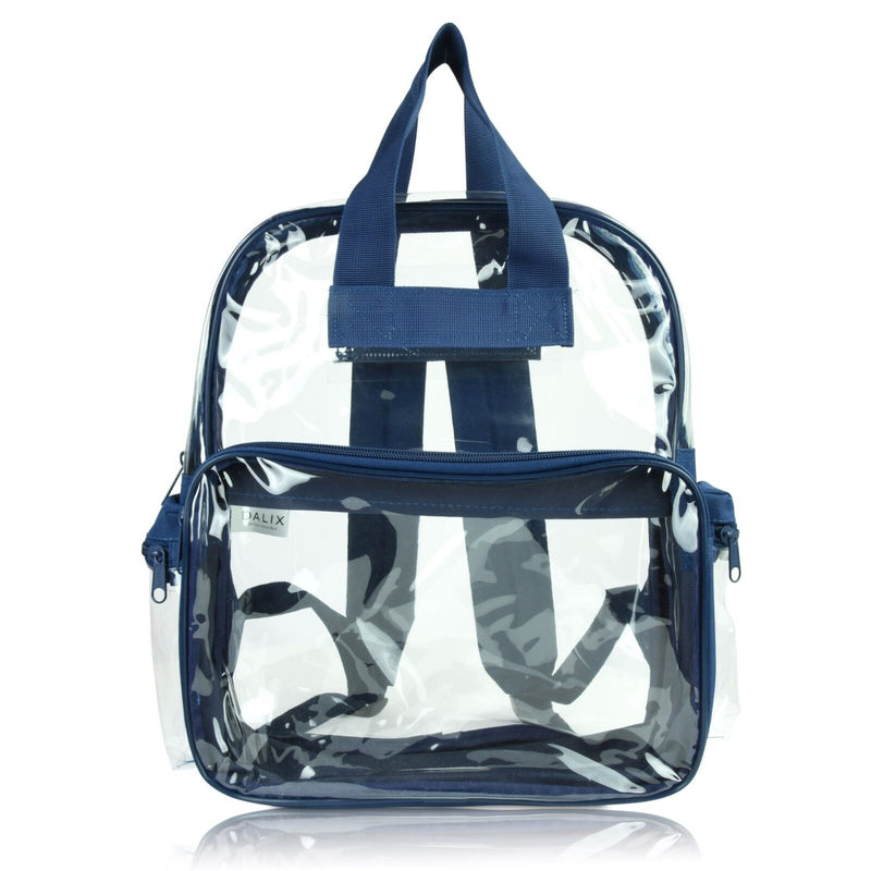 DALIX Clear Backpack School Pack See through Bag in Navy Blue FREE SHIPPING