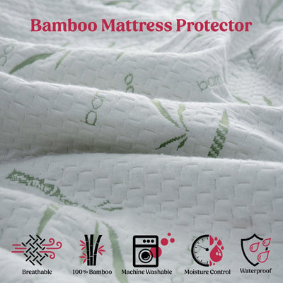 Bamboo Mattress Protector Hypoallergenic & Breathable Waterproof Mattress Cover