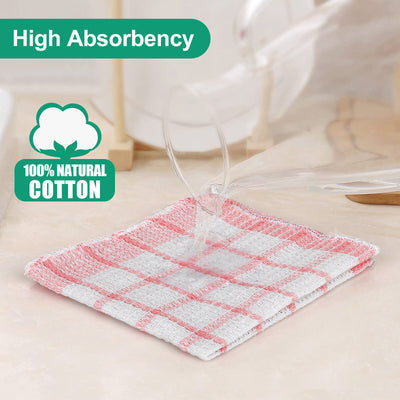 12 Pcs Kitchen Dish Cloths Cotton Super Cleaning Absorbency Towel Washing Rags