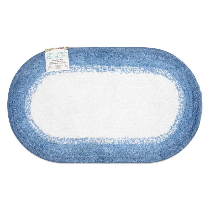 Fast Track Non-Slip Oval Bathroom Rug - Microfiber Mat - Size & Color Options