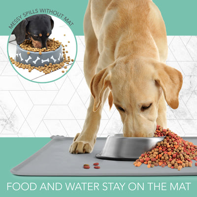 Silicone Dog Cat Bowl Mat Non-Stick Food Pad Water Cushion Waterproof 18.5X12''