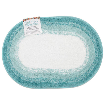 Fast Track Non-Slip Oval Bathroom Rug - Microfiber Mat - Size & Color Options