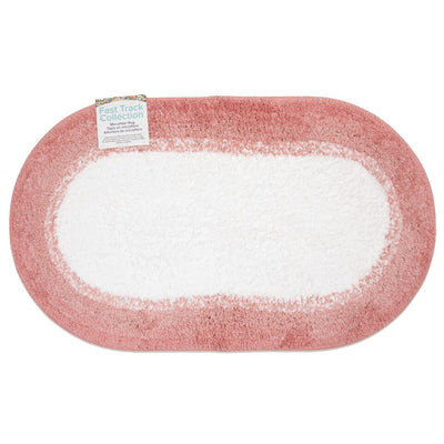 Fast Track Non-Slip Oval Bathroom Rug - Microfiber Mat - Size & Color Options