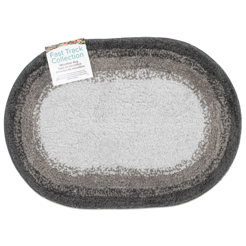 Fast Track Non-Slip Oval Bathroom Rug - Microfiber Mat - Size & Color Options