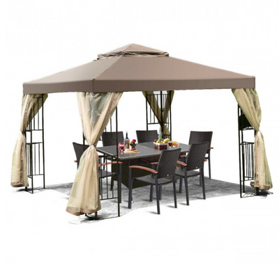 10x10 Ft Awning Patio Canopy Gazebo Tent Screw-free Structure