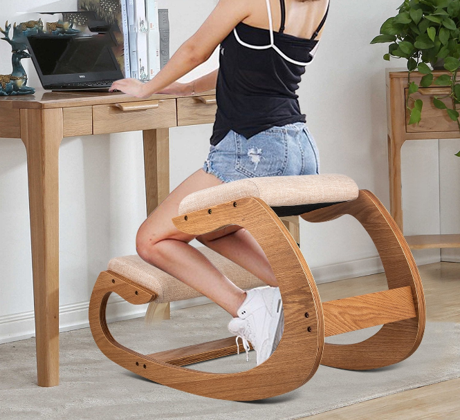 Ergonomic Wooden Kneeling Chair Strengthen Muscles Relieve Fatigue Furniture