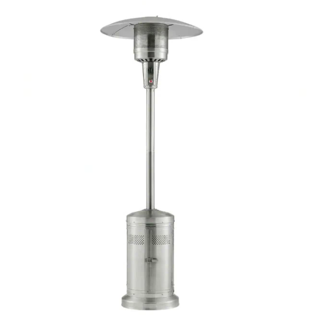 Outdoor Propane Heater with Wheels, Gas Patio Heater Stainless Steel 48,000 BTU