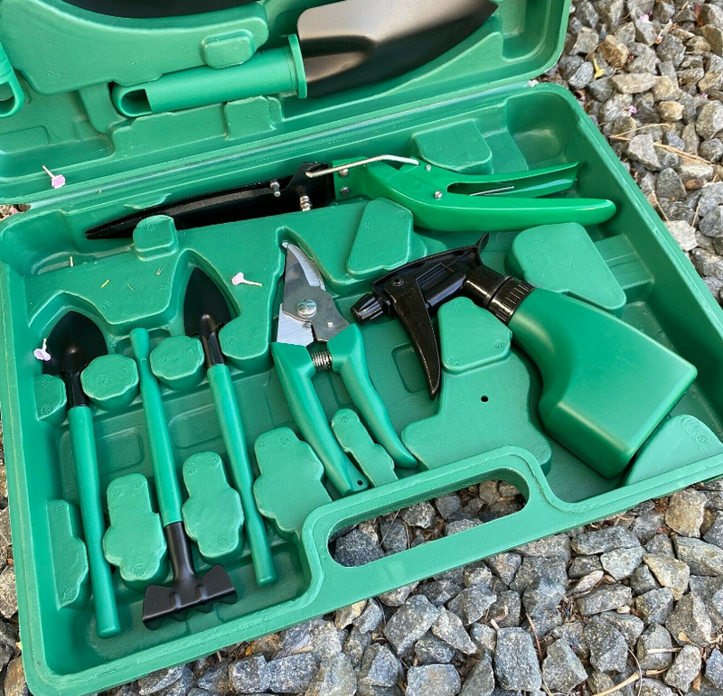 11 Pcs Garden Tool Set Vegetable Flower Gardening Hand Tools Kit with Carrying Case