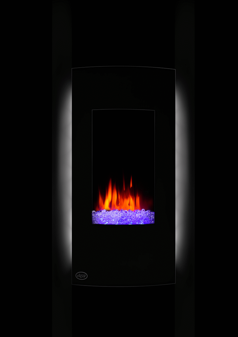 Electric Fireplace Heater, 32" Wall Mounted Heater with Adjustable Flame Backlight Colors