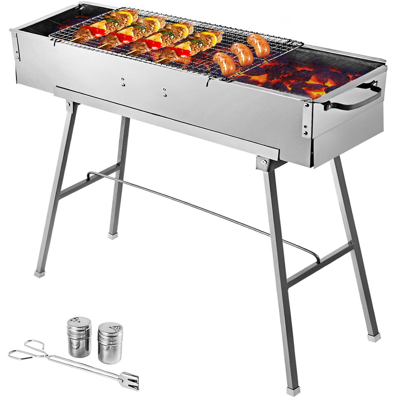 Portable BBQ Grill Stainless Steel Charcoal Camp Grill
