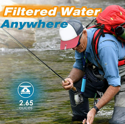 3 Pack Personal Water Filter Straw Purifier Portable Water Filtration System Camping Hiking Emergency Survival