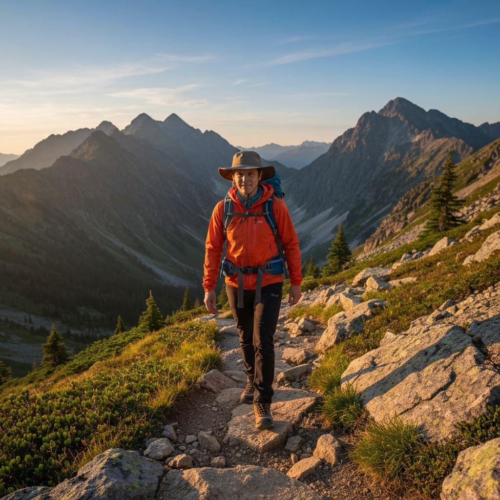 Outdoor adventure in mountains